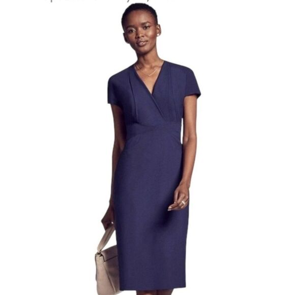 EUC MM Lafleur Emma Dress Deep Indigo Blue Soft Wool Sz 6 - Picture 4 of 13